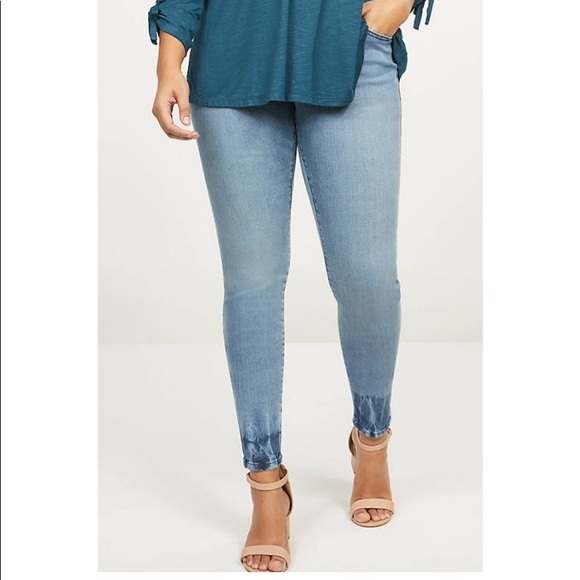 Lane Bryant Denim - NWT Signature Fit Skinny Jean, Dip Dye Hem